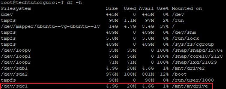 adding a drive df